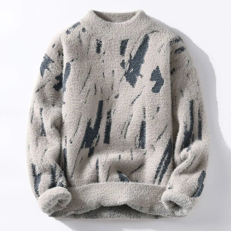 Men's Jumper | Fluffy | Warm | Knitted Sweater | Men's Winter Pullover-Sweaters-Chaps London-Light Grey-S-Chaps London