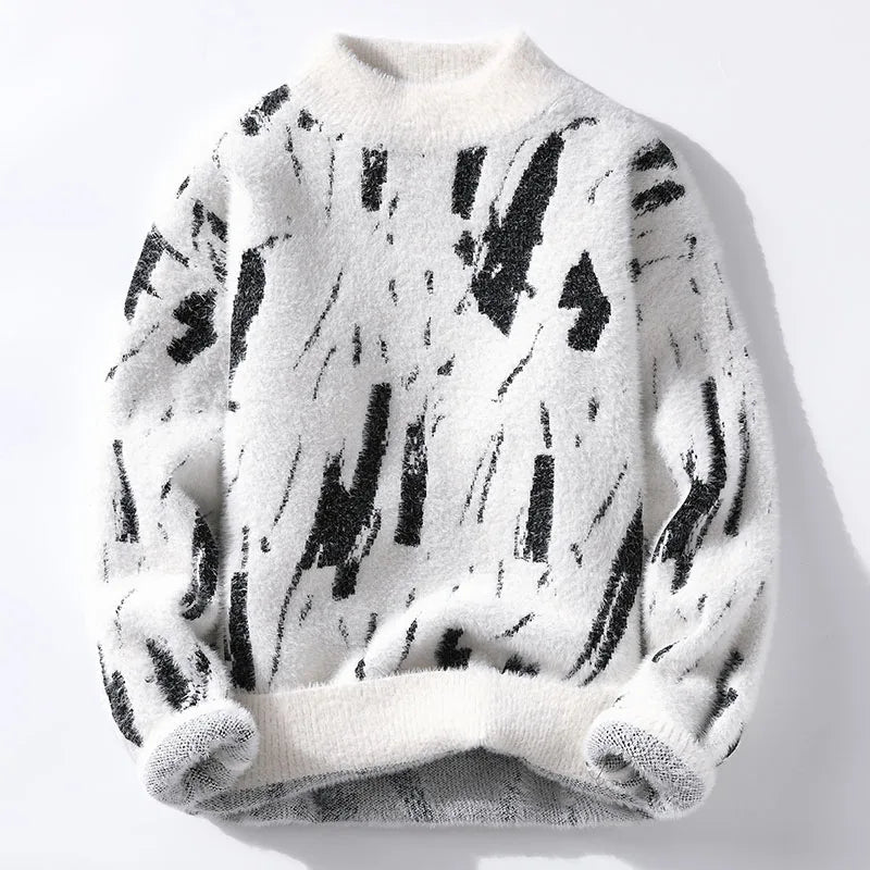 Men's Jumper | Fluffy | Warm | Knitted Sweater | Men's Winter Pullover-Sweaters-Chaps London-White-S-Chaps London