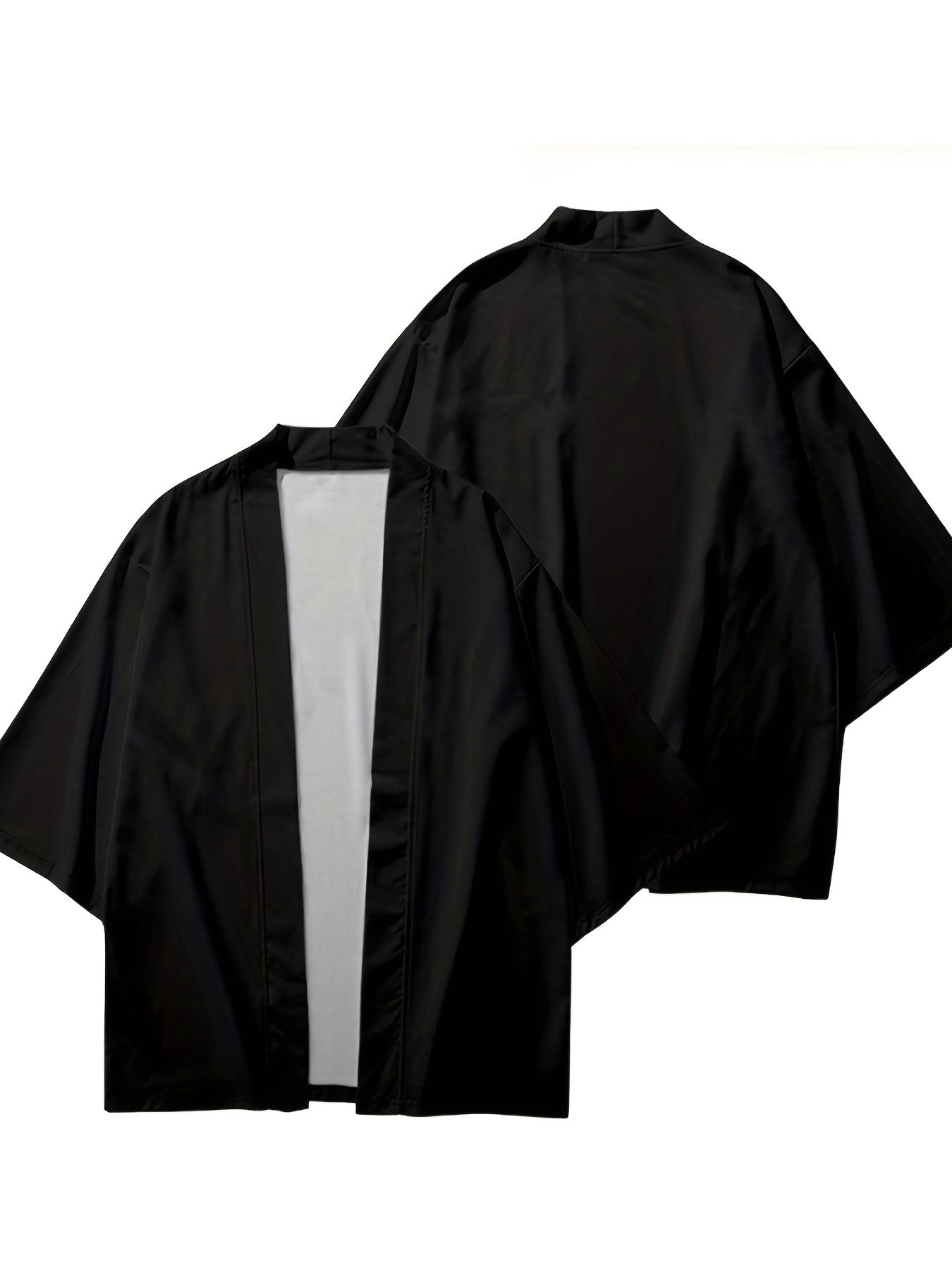 Men's Kimono - Loose Fit Oversized Open Front Short Sleeve Overshirt-Chaps London-Chaps London