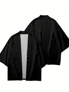 Men's Kimono - Loose Fit Oversized Open Front Short Sleeve Overshirt-Chaps London-Chaps London