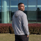 Men's lightweight hooded windbreaker jacket in grey