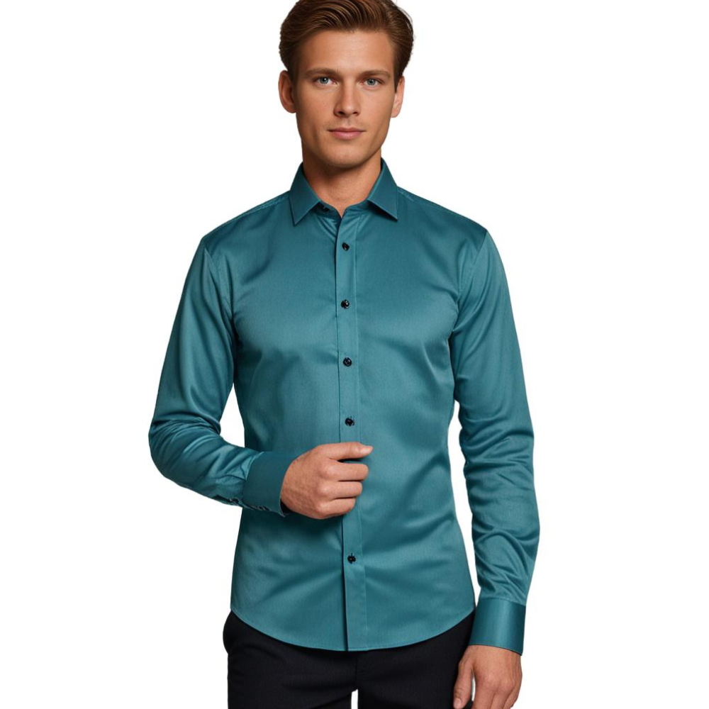 Men's Non Iron Shirt | Stretch | Slim Fit | Dress Shirt | Button-Up Shirt-Dress Shirts-Chaps London-Chaps London