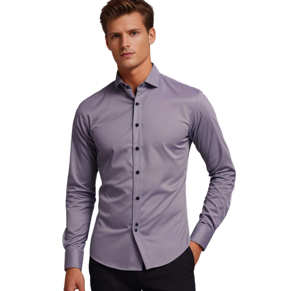 Men's Non Iron Shirt | Stretch | Slim Fit | Dress Shirt | Button-Up Shirt-Dress Shirts-Chaps London-Chaps London
