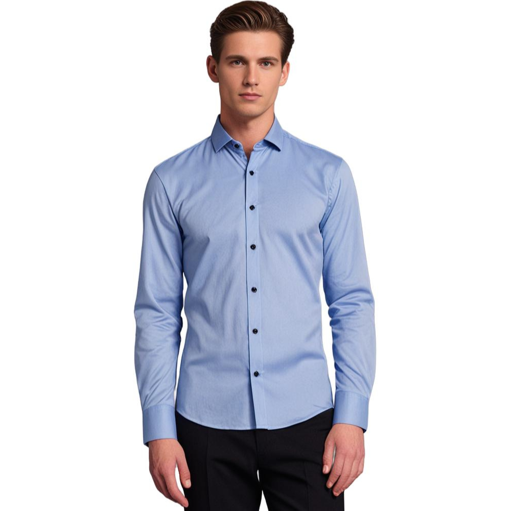 Men's Non Iron Shirt | Stretch | Slim Fit | Dress Shirt | Button-Up Shirt-Dress Shirts-Chaps London-Chaps London