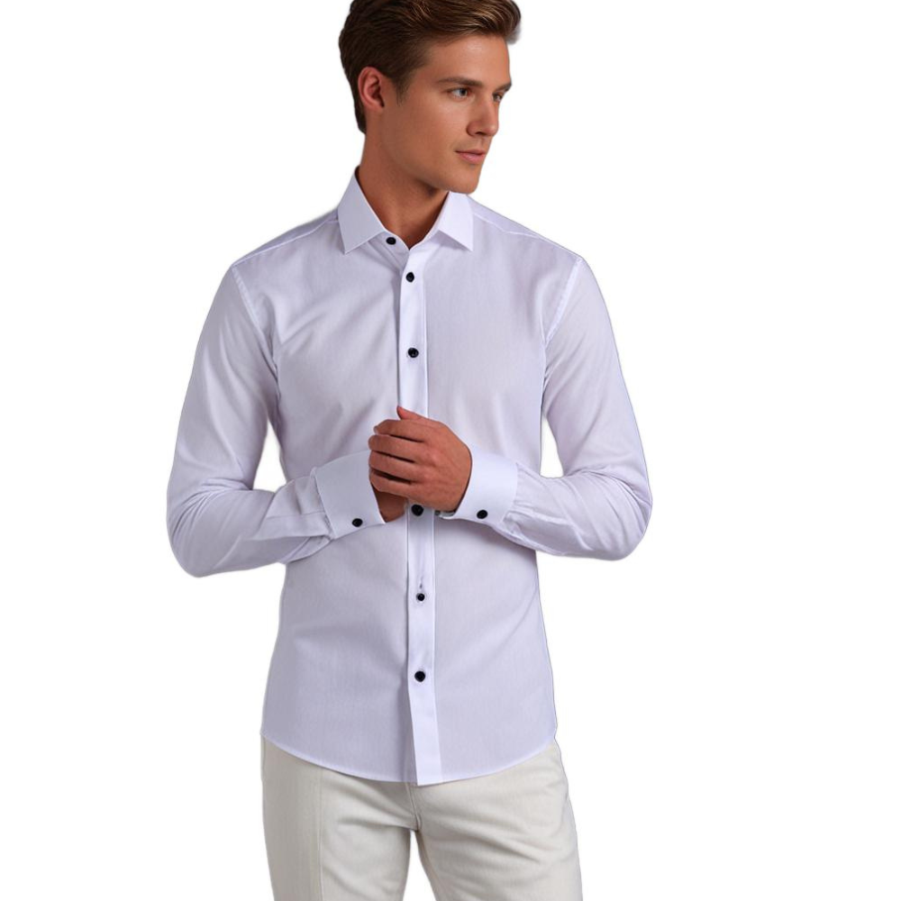 Men's Non Iron Shirt | Stretch | Slim Fit | Dress Shirt | Button-Up Shirt-Dress Shirts-Chaps London-Chaps London