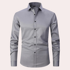 Men's Non Iron Shirt | Stretch | Slim Fit | Dress Shirt | Button-Up Shirt-Dress Shirts-Chaps London-Grey-S-Chaps London