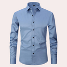 Men's Non Iron Shirt | Stretch | Slim Fit | Dress Shirt | Button-Up Shirt-Dress Shirts-Chaps London-Light Blue-S-Chaps London