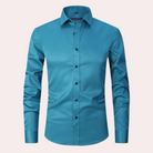 Men's Non Iron Shirt | Stretch | Slim Fit | Dress Shirt | Button-Up Shirt-Dress Shirts-Chaps London-Light Green-S-Chaps London