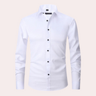 Men's Non Iron Shirt | Stretch | Slim Fit | Dress Shirt | Button-Up Shirt-Dress Shirts-Chaps London-White-S-Chaps London