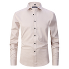 Men's Non Iron Shirt - Wrinkle Free - Button-Up - Dress Shirt - Oxford Shirt-Chaps London-Beige-S-Chaps London