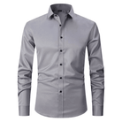 Men's Non Iron Shirt - Wrinkle Free - Button-Up - Dress Shirt - Oxford Shirt-Chaps London-Grey-S-Chaps London