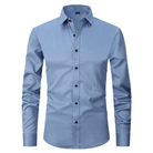 Men's Non Iron Shirt - Wrinkle Free - Button-Up - Dress Shirt - Oxford Shirt-Chaps London-Light Blue-S-Chaps London