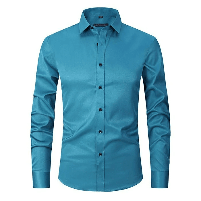 Men's Non Iron Shirt - Wrinkle Free - Button-Up - Dress Shirt - Oxford Shirt-Chaps London-Light Green-S-Chaps London