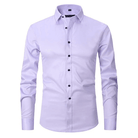 Men's Non Iron Shirt - Wrinkle Free - Button-Up - Dress Shirt - Oxford Shirt-Chaps London-Light Purple-S-Chaps London
