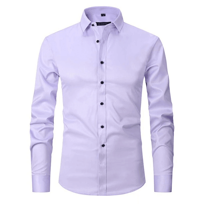 Men's Non Iron Shirt - Wrinkle Free - Button-Up - Dress Shirt - Oxford Shirt-Chaps London-Light Purple-S-Chaps London