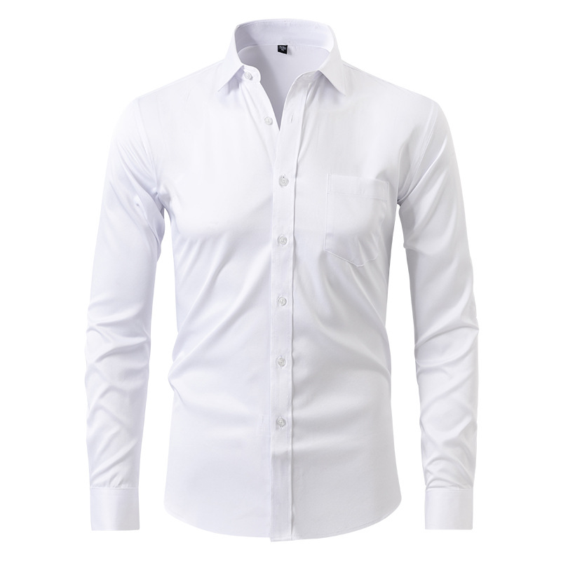Men's Non Iron Shirt - Wrinkle Free - Button-Up - Dress Shirt - Oxford Shirt-Chaps London-Off-White-S-Chaps London
