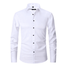 Men's Non Iron Shirt - Wrinkle Free - Button-Up - Dress Shirt - Oxford Shirt-Chaps London-White-S-Chaps London