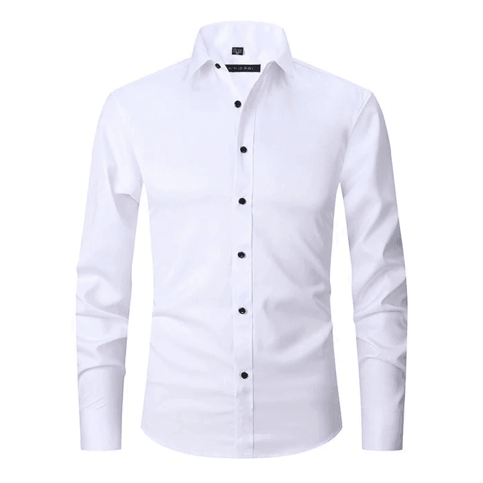 Men's Non Iron Shirt - Wrinkle Free - Button-Up - Dress Shirt - Oxford Shirt-Chaps London-White-S-Chaps London