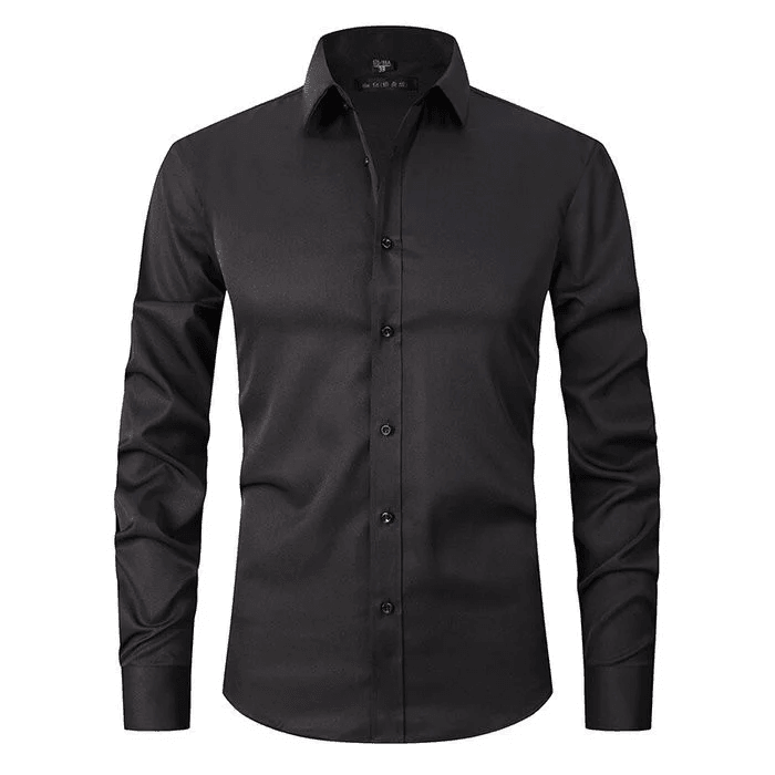 Men's Non Iron Shirt - Wrinkle Free - Button-Up - Dress Shirt - Oxford Shirt-Dress Shirts-Chaps London-Black-S-Chaps London