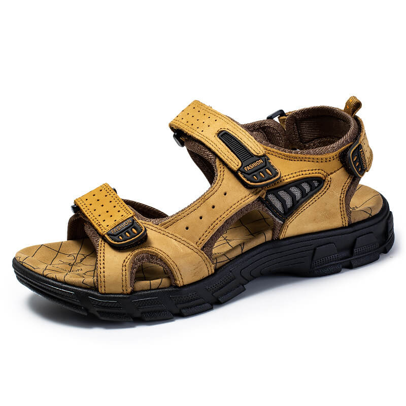 Men's Orthopaedic Velcro Sandals - Walking & Sport Sandals-Sandals-Chaps London-Beige-3.5-Chaps London