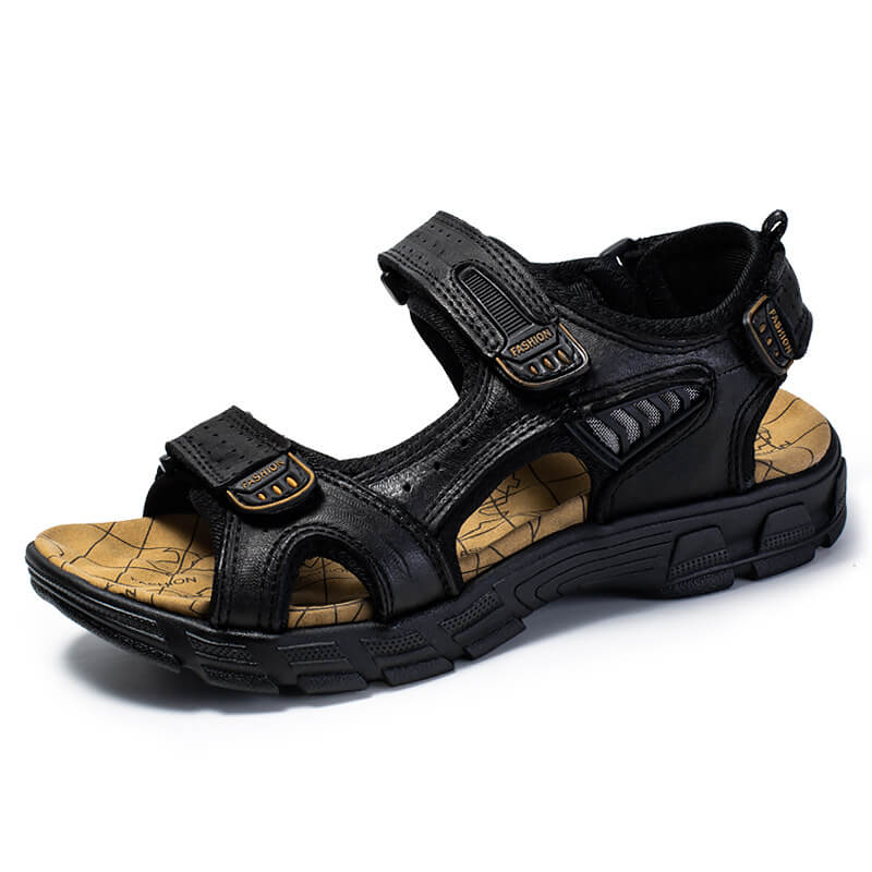Men's Orthopaedic Velcro Sandals - Walking & Sport Sandals-Sandals-Chaps London-Black-3.5-Chaps London