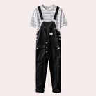 Men's Overalls | Cargo | Pockets | Dungarees | Men's Clothing-Cargo Pants-Chaps London-Black-M-Chaps London