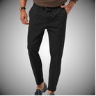 Men's Pants - Casual Lightweight Drawstring Linen Pants-Men Pants-Chaps London-Black-S-Chaps London