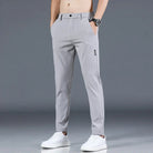 Men's Pants - Elastic Waist - Slim Fit - Casual Pants - Stretch Pants-Chaps London-Pale Gray-28-Chaps London