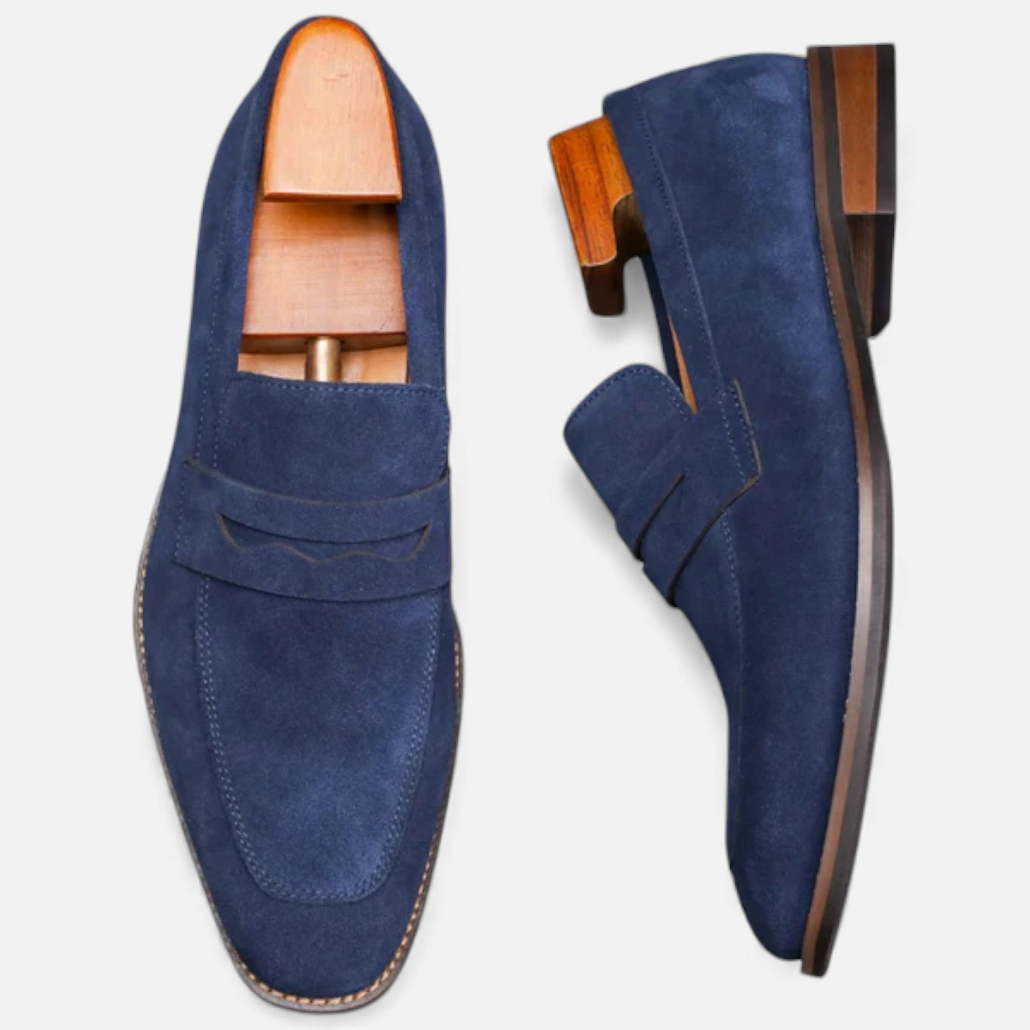 Men's Penny Loafers | Suede | Slip-On | Leather Loafers-Loafers-Chaps London-Chaps London