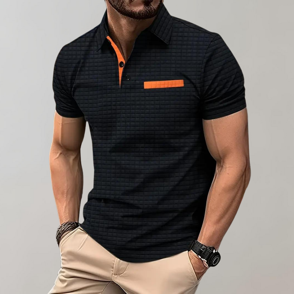 Men's Polo Shirt - Collared - Lapel - Polo T-Shirt - Polo Shirts-Men Summer Shirt-Chaps London-Black-S-Chaps London