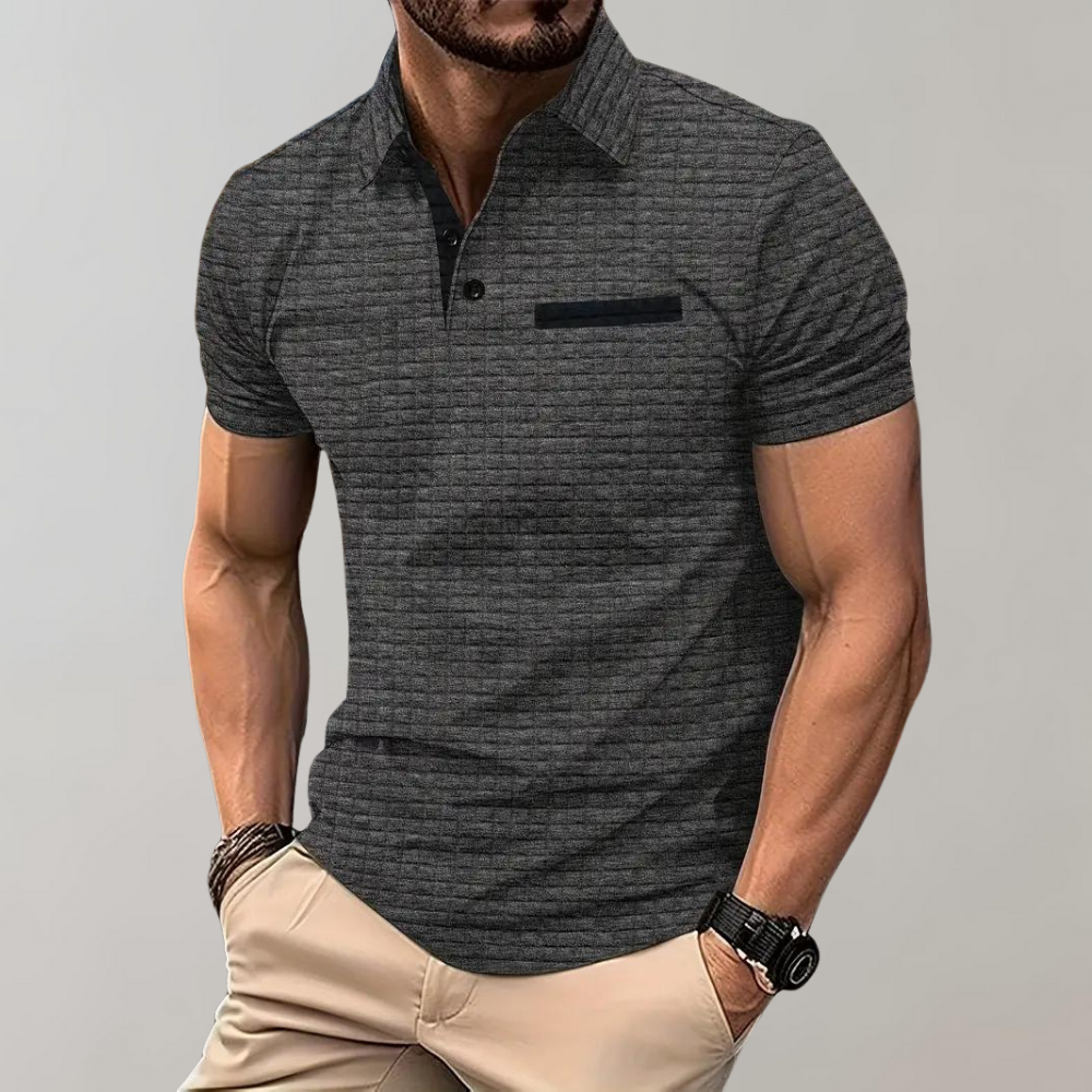 Men's Polo Shirt - Collared - Lapel - Polo T-Shirt - Polo Shirts-Men Summer Shirt-Chaps London-Gray-S-Chaps London