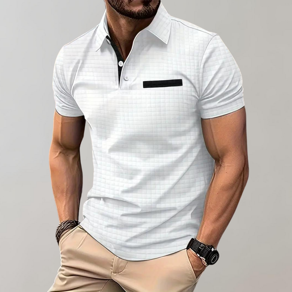 Men's Polo Shirt - Collared - Lapel - Polo T-Shirt - Polo Shirts-Men Summer Shirt-Chaps London-White-S-Chaps London
