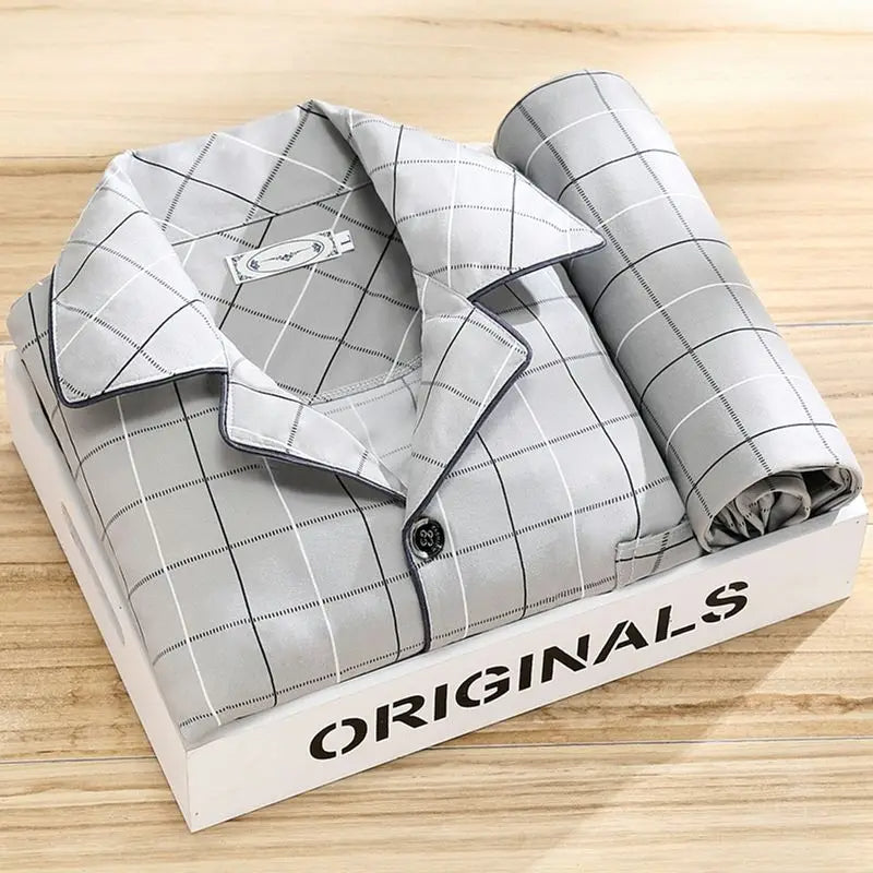 Men's Pyjama | Long Sleeve | Long Pants | Pajama Set | Men's PJS-Men's Pajama Set-Chaps London-Iron Gray-L-Chaps London