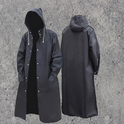 Men's Raincoat | Hooded | Button-Up | Long Raincoat | Waterproof Coat-Men's jacket-Chaps London-Black-M-Chaps London