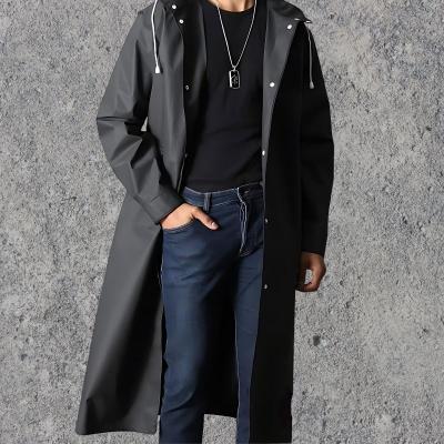 Men's Raincoat | Hooded | Button-Up | Long Raincoat | Waterproof Coat-Men's jacket-Chaps London-Chaps London