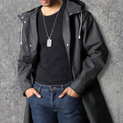Men's Raincoat | Hooded | Button-Up | Long Raincoat | Waterproof Coat-Men's jacket-Chaps London-Chaps London