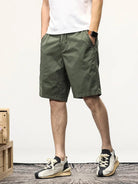 Men's Shorts - Drawstring - Long - Casual Shorts - Summer Shorts-shorts-Chaps London-Army Green-28-Chaps London