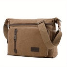 Men's Shoulder Bag | Vintage Canvas Messenger Bag | Zip Closure-Messenger Bag-Chaps London-Coffee-Chaps London