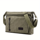 Men's Shoulder Bag | Vintage Canvas Messenger Bag | Zip Closure-Messenger Bag-Chaps London-Green-Chaps London