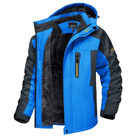 Men's Softshell Jacket - Fleece Lined - Hooded - Windbreaker Jacket - Weatherproof Jackets-Men's Jackets-Chaps London-Blue-S-Chaps London