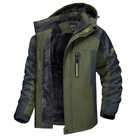 Men's Softshell Jacket - Fleece Lined - Hooded - Windbreaker Jacket - Weatherproof Jackets-Men's Jackets-Chaps London-Green-S-Chaps London