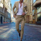 Men's Suit | Tailored | Two-Piece | Slim Fit Suit | Wedding Suits for Men-Chaps London-Khaki-M-Chaps London