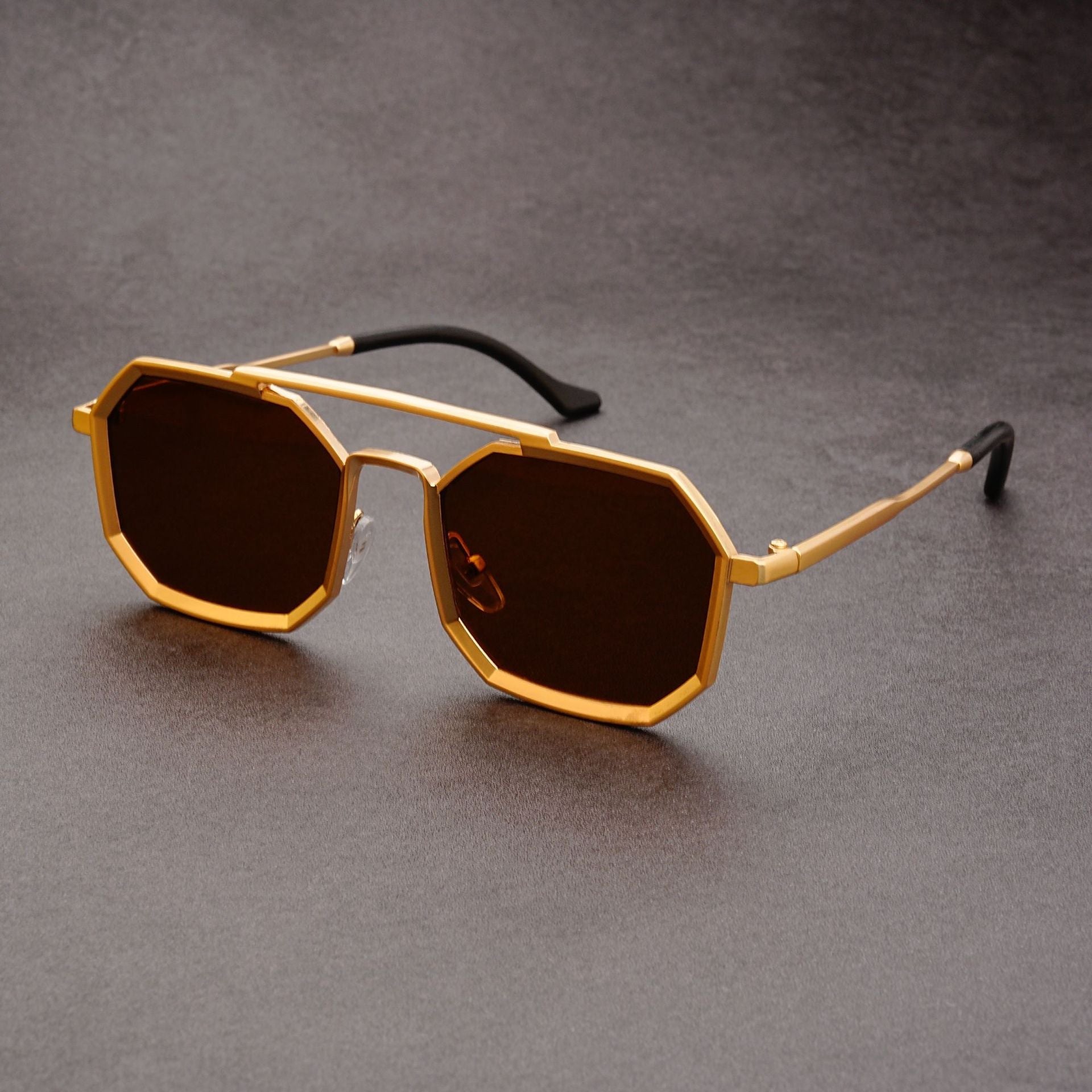 Men's Sunglasses | Angular | Trendy | Polarised Sunglasses | Sunnies for Guys-Sunglasses-Chaps London-Amber-Chaps London