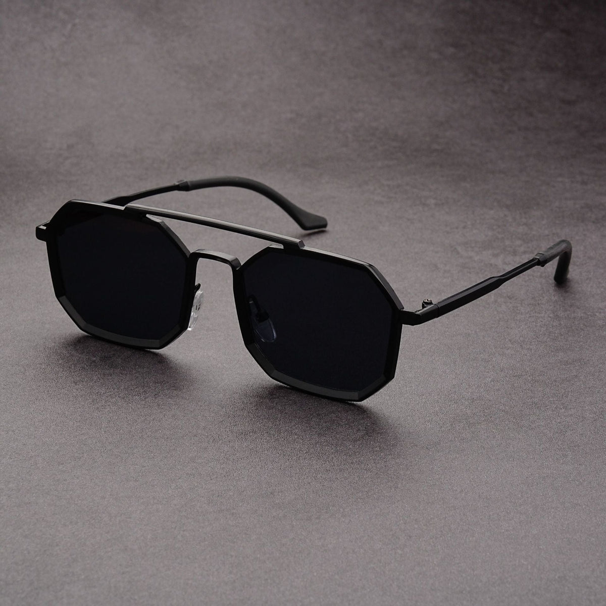 Men's Sunglasses | Angular | Trendy | Polarised Sunglasses | Sunnies for Guys-Sunglasses-Chaps London-Black-Chaps London