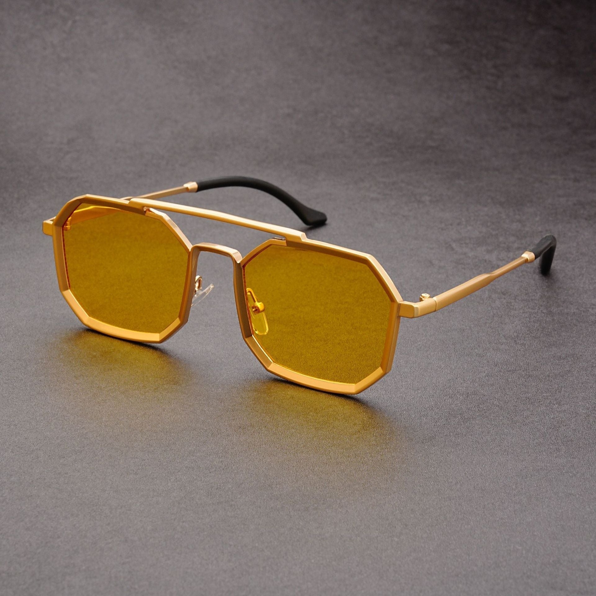 Men's Sunglasses | Angular | Trendy | Polarised Sunglasses | Sunnies for Guys-Sunglasses-Chaps London-Gold-Chaps London