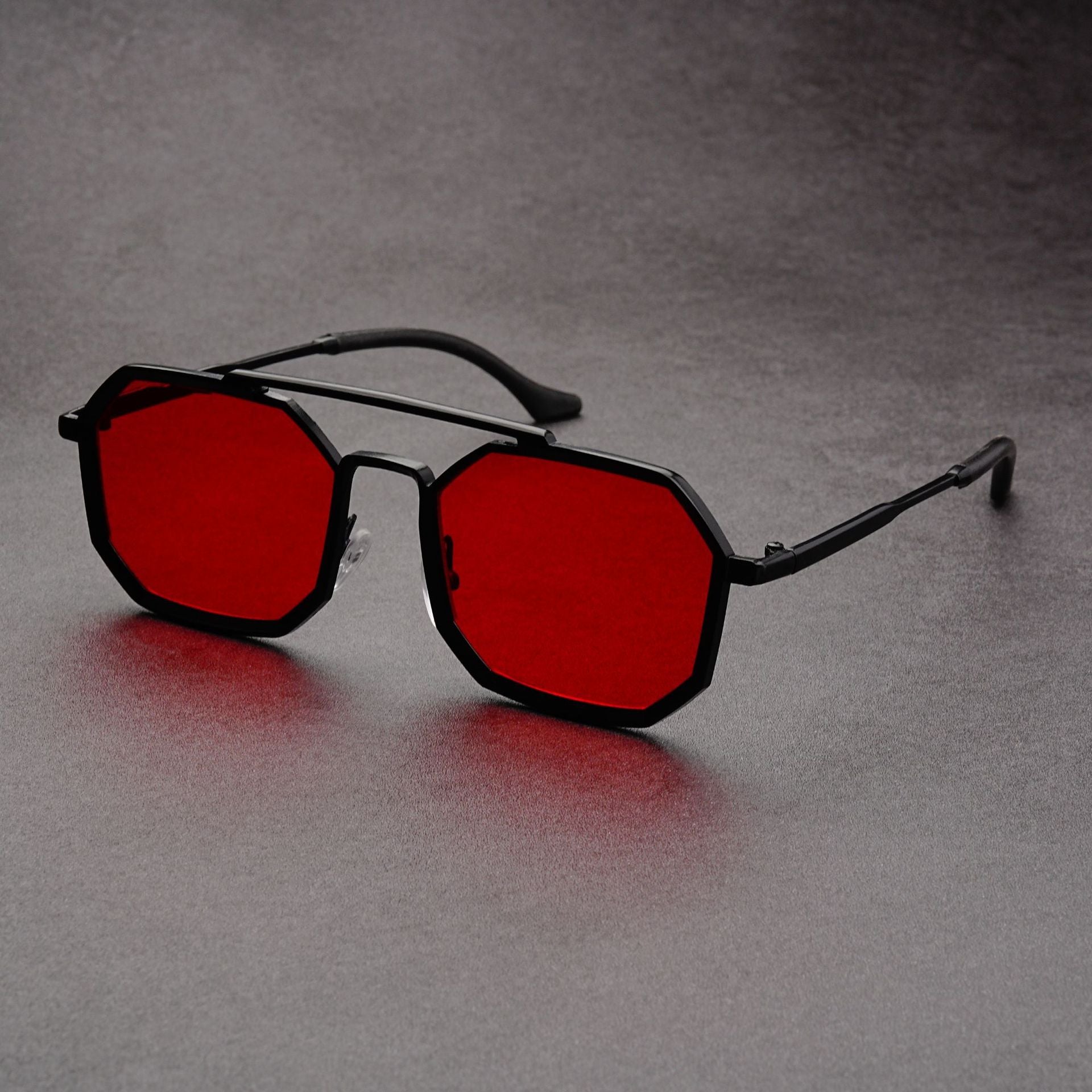 Men's Sunglasses | Angular | Trendy | Polarised Sunglasses | Sunnies for Guys-Sunglasses-Chaps London-Red-Chaps London