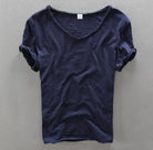 Men's T-Shirt | Cotton | Lightweight | V-Neck T-Shirt | Men's Clothing-Men Shirts-Chaps London-Navy Blue-XS-Chaps London