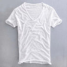 Men's T-Shirt | Cotton | Lightweight | V-Neck T-Shirt | Men's Clothing-Men Shirts-Chaps London-White-XS-Chaps London