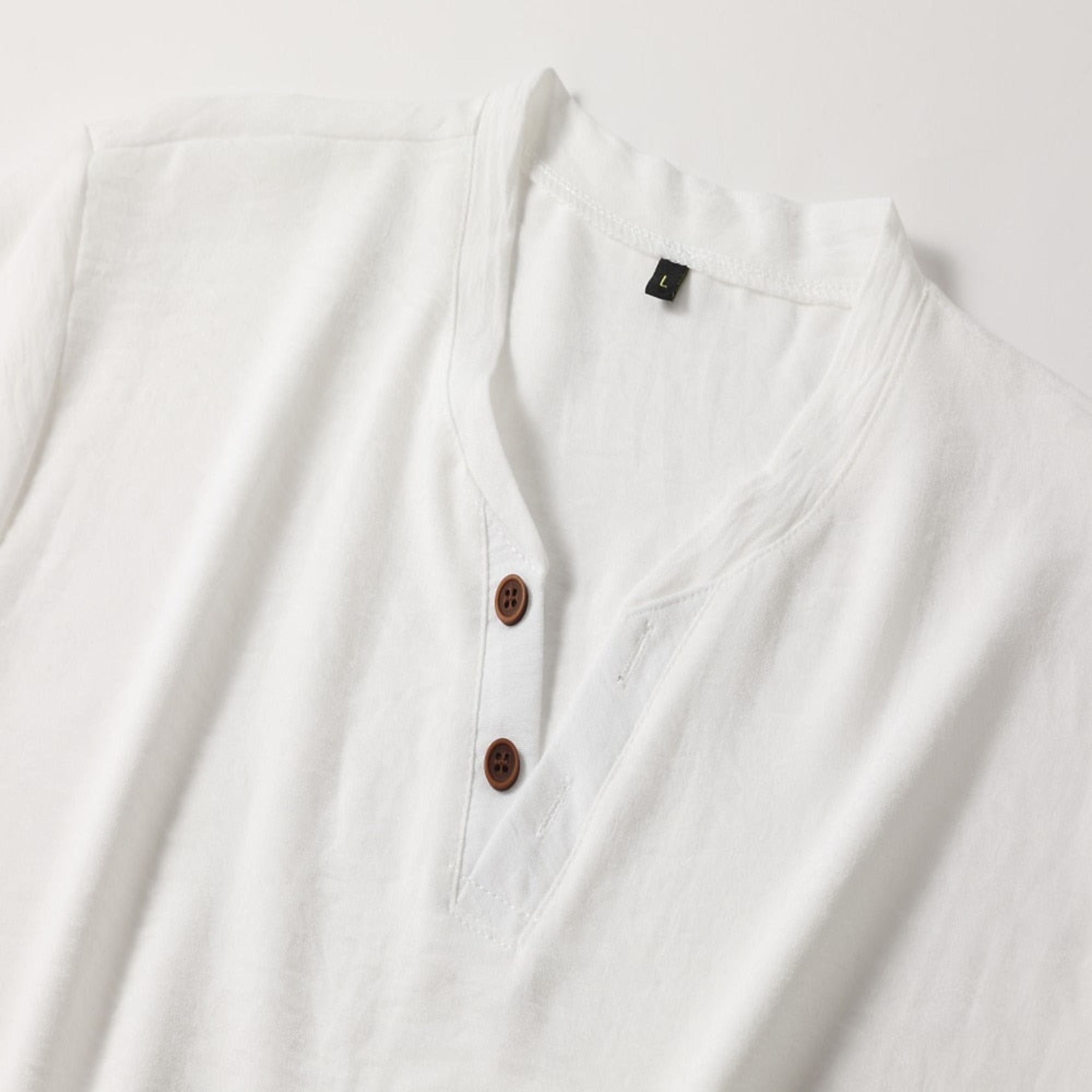 Men's T-Shirt - Plain Button V-Neck Henley T-Shirt for Summer-Chaps London-Chaps London