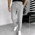 Men's Trousers - Elastic Waist - Drawstring - Casual Pants - Stylish Joggers-Pants-Chaps London-Light Gray-S-Chaps London